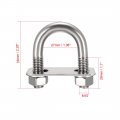 Uxcell U-bolts 2pcs 1 06 27mm Inner Width 58mm Length M10 304 Stainless Steel Round U Bolt With Nuts Washers Frame
