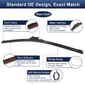 1 Pair 26 21 Front Windshield Wiper Blade For Audi A6 2012-2018 Replacement Set With Upgraded Stability All Weather Top-lock