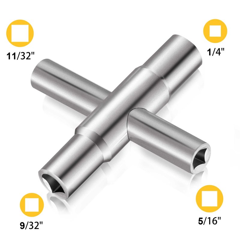 4 Way Sillcock Key Wrench Set Multi Functional Utilities Water For Stopcock Spigots Wall Hydrant Control Cabinet And Valves 2