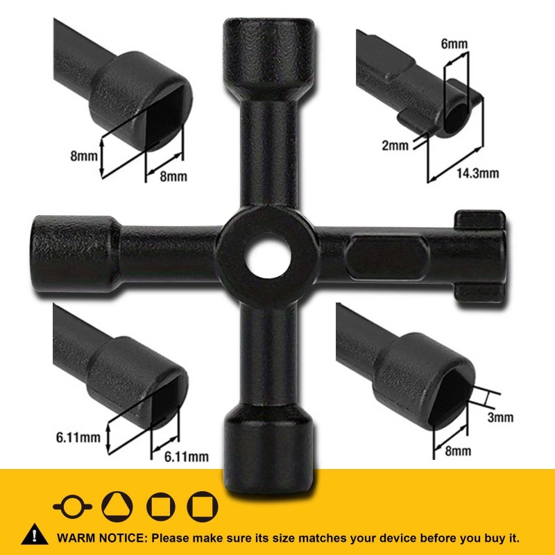 4 Way Sillcock Key Wrench Set Multi Functional Utilities Water For Stopcock Spigots Wall Hydrant Control Cabinet And Valves 2