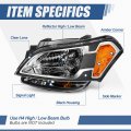 Auto Dynasty Facotry Style Headlights Assembly Compatible With Soul 2010-2011 Driver And Passenger Side Black Housing Amber
