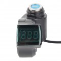 Socobeta Voltage Electric 19x12x5 Throttle Voltmeter With Green Digital Display And Lock For E Bike Scooter Tricycle
