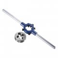 Uxcell Round Die Stock Handle Wrench Set 5 16-32 Unef Threading And 25mm Holder Fits 16mm-25mm Od M7-m8 Adjustable For Bolt