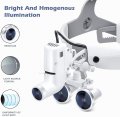 Eustoma 5w Led Headlight Operation Lamp Headband Brightness Spot Ajustable With 3 5x Binocular Loupes White Aluminum Box