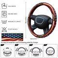 Car Steering Wheel Cover Independence Day American Flag Star Patriotic Elastic Stretch Sponge Wheels Protective For Vehicles