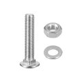 M6x30mm Square Neck Carriage Bolts With Nuts Washers 12set 304 Stainless Steel Round Head Coach Bolt Screws Silver Tone 