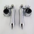 Hk Moto- Black Stick Footpeg Footrest W Mounting Kit Clamps 1 And 4 For Yamaha V-star Roadstar Suzuki Boulevard Intruder M90