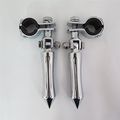 Hk Moto- Black Stick Footpeg Footrest W Mounting Kit Clamps 1 And 4 For Yamaha V-star Roadstar Suzuki Boulevard Intruder M90