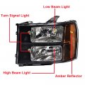 G-plus Headlights Replacement For 07-13 Gmc Sierra 1500 07-14 2500 Hd 3500 Headlamps Left And Right Side Cleara Lensa Black
