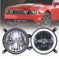 Nslumo Mus-tang Drl Led Fog Light Kit Halo Lights Daytime Running Driving Lamp For 2005-2009 Gt Center Opening Grille Round