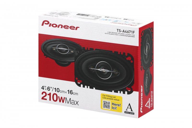 Pioneer Ts-a4671f 4-way Elliptical Coaxial Car Speakers 4 X 6 Inches Power 210 Watts