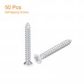 Uxcell St3x30mm White Screws Self Tapping 50pcs Flat Head Phillips Wood For Woodworking