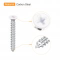 Uxcell St3x30mm White Screws Self Tapping 50pcs Flat Head Phillips Wood For Woodworking