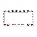 Custom Metal License Plate Frame Personalized Dog Paws Print Frames For Lovers Love Hearts Cover Customized Tag Holder