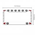 Custom Metal License Plate Frame Personalized Dog Paws Print Frames For Lovers Love Hearts Cover Customized Tag Holder