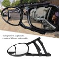 360 Degrees Adjustable Clamp On Tow Mirrors For Most Vehicle Car Rvs Abs Glass Material