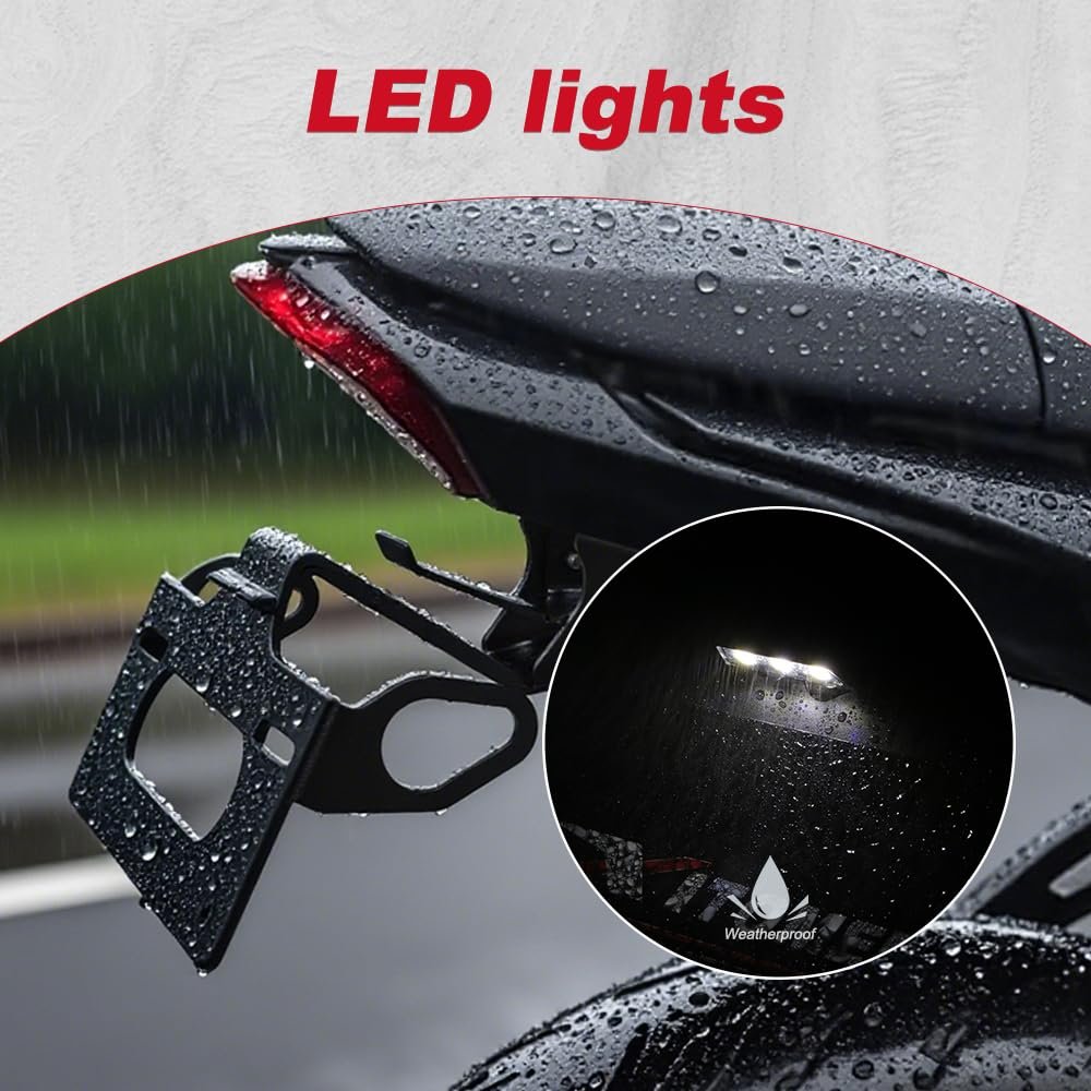 Motorcycle Fender Eliminator Tail Tidy For Mt07 Mt-07 2025 2026 Aluminum License Plate Holder Kit With Led Light M10 Turn