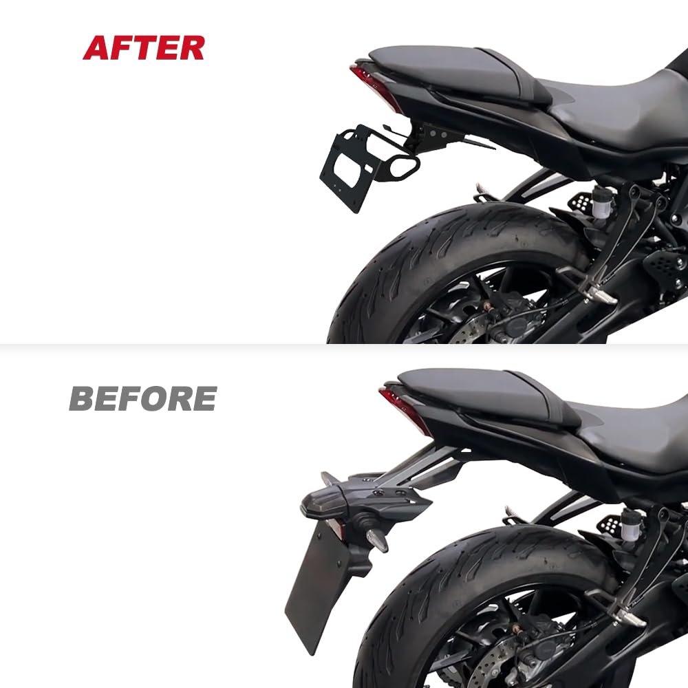 Motorcycle Fender Eliminator Tail Tidy For Mt07 Mt-07 2025 2026 Aluminum License Plate Holder Kit With Led Light M10 Turn