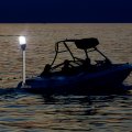 Besramtic Boat Stern Light Anchor Led Marine All Round White Pole Removable 2 Pin Plug In With Base 10-24 Volts 36 Inches With 
