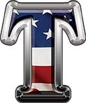 Reflective American Flag Letter T