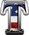 Reflective American Flag Letter T 