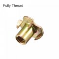 Uxcell M6x12mm T-nuts 4 Pronged Tee Nut Carbon Steel Threaded Inserts For Wood 48pcs