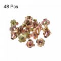 Uxcell M6x12mm T-nuts 4 Pronged Tee Nut Carbon Steel Threaded Inserts For Wood 48pcs