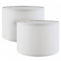 Aspen Creative 38302-2 Drum K D Spider Lamp Shade White 12 Top X Bottom 8 Height Set Of 2 
