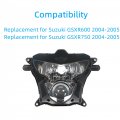 Gxywady Motorcycle Front Headlight Headlamp Assembly Replacement For Gsxr600 Gsxr750