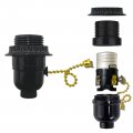 Rxeazil Ul Listed E26 Lamp Socket Replacement With Pull Chain Switch Phenolic Threaded Medium Base Light Shade Ring For Table 