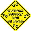 Tickertalk 8in X Emotional Support Dog On Board Sticker 