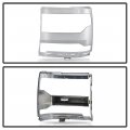 Acanii For 2016-2018 Chevy Silverado 1500 Chrome Headlight Headlamp Trim Bezel Cover Replacement Left Driver Side