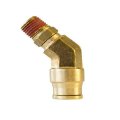 Pl1374-6c Push Lock Fitting 45 Degrees Swivel Male Elbow Brass Dot For Nylon Tubing 8 In Tube Size 3 Pipe Thread Pack Of 5 