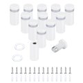 12 Pcs 2 In X 1 5 Standoff Screws Stainless Steel Wall Mount Sign Mounting Hardware Kit White For Acrylic Glass Signs And 