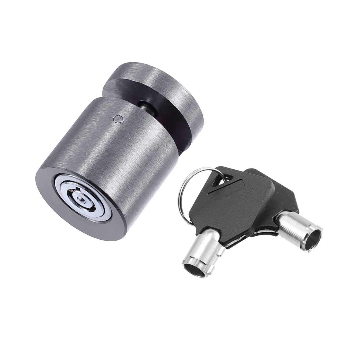 1 Set Motorcycle Aluminium Alloy Scooter Brake Wheel Anti Thief Security Disk Lock With 2 Keys Titanium Tone