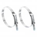 T-bolt Hose Clamps 2pcs Working Range 138-146mm 201 Stainless Steel Bolt Intake Intercooler Fo Clamp Tube 