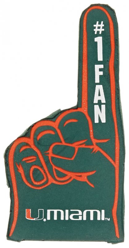 Ncaa Miami Hurricanes Foam Finger Antenna Topper