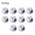 Uxcell M4 X 0 7mm Nylon Insert Hex Lock Nuts 304 Stainless Steel Plain Finish Pack Of 10
