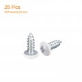 Uxcell St4x10mm White Screws Self Tapping 50pcs Pan Head Phillips Wood For Woodworking