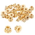 50 Pcs Threaded Inserts M3 X 3 5mm H 4 6mm Od Brass Metric Knurled Flange T-nuts Female Heat Set Embedment Nut For Plastic And 