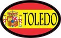 Stickertalk Oval Spanish Flag Toledo Vinyl Sticker 4 Inches By 2 5 