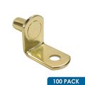 Rok Hardware 1 4 L-shaped Shelf Support Pin With Hole Brass 100 Pack 