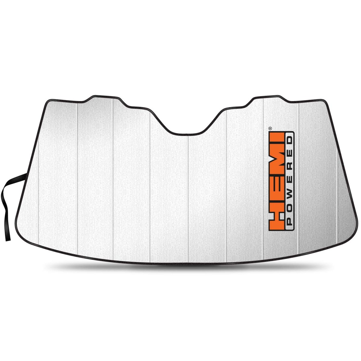 Hemi Powered Logo Universal Fit Windshield Sun Shade Jumbo Size 59 In X 30 Enforced Stand Up Folding Auto Sunshade Silver