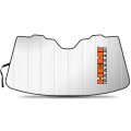 Hemi Powered Logo Universal Fit Windshield Sun Shade Jumbo Size 59 In X 30 Enforced Stand Up Folding Auto Sunshade Silver