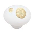 Sand Dollars Decorative High Gloss Ceramic Drawer Knob 