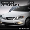 G-plus Front Bumper Grille Fog Lights Lamp Covers Set 5pcs Compatible With Volkswagen Cc 2013-2017 Vw2592125 3c8941700 3c8 854