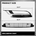 G-plus Front Bumper Grille Fog Lights Lamp Covers Set 5pcs Compatible With Volkswagen Cc 2013-2017 Vw2592125 3c8941700 3c8 854