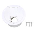 Round Rv Power Cord Hatch Cover Abs Plastic Easy Install Electric Cable For Motorhome White