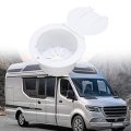 Round Rv Power Cord Hatch Cover Abs Plastic Easy Install Electric Cable For Motorhome White