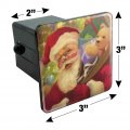 Christmas Holiday Santa Jolly Sparkle Tow Trailer Hitch Cover Plug Insert
